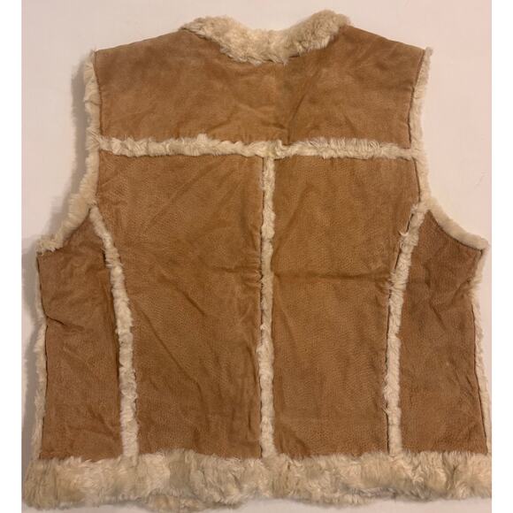 Vtg Wilsons Leather Suede Shearling Vest Size XL Tan Women's - Picture 4 of 5